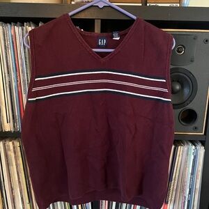 GAP V-Neck Burgundy Sweater Vest